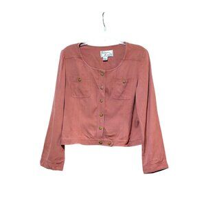 Vintage Patricia Magali Silk Denim Jacket 12 Dusty Rose Minimalist Lux Preppy